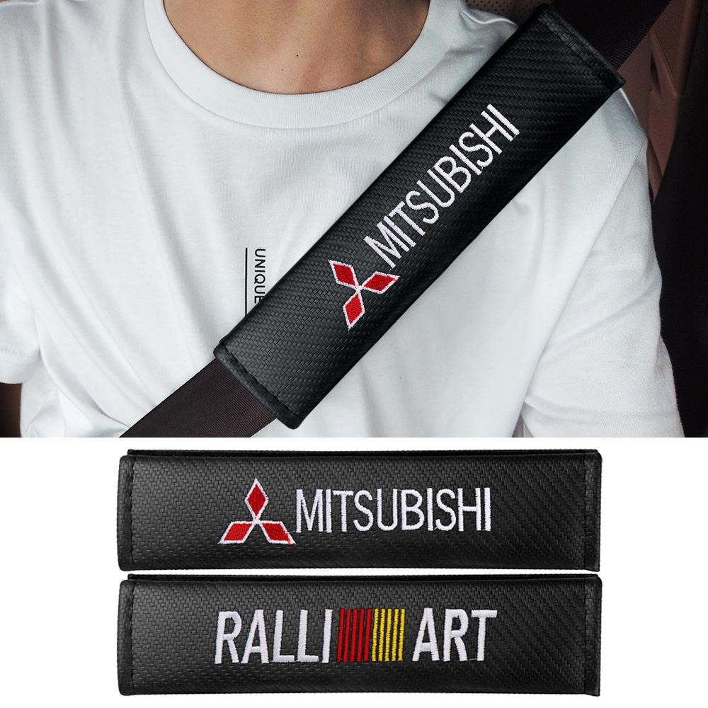 1/2PCs Car Shoulder Cover Cushion Seat Belt Pad Seat Belt Cover For Mitsubishi Ralliart Outlander Lancera Asx Pajero L200 Colt YG1