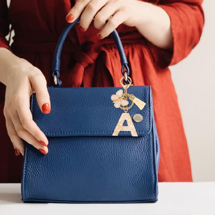 Decorative Initial Keychain Butterfly Charm Tassels Pendant Stylish Resin Alloy Material Compact Everyday Accessory