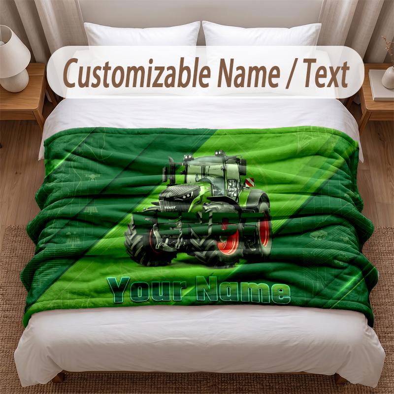 Fendt Printed Flannel Blanket Custom Name Text Soft Warm Throw For Bedroom Holiday Gift