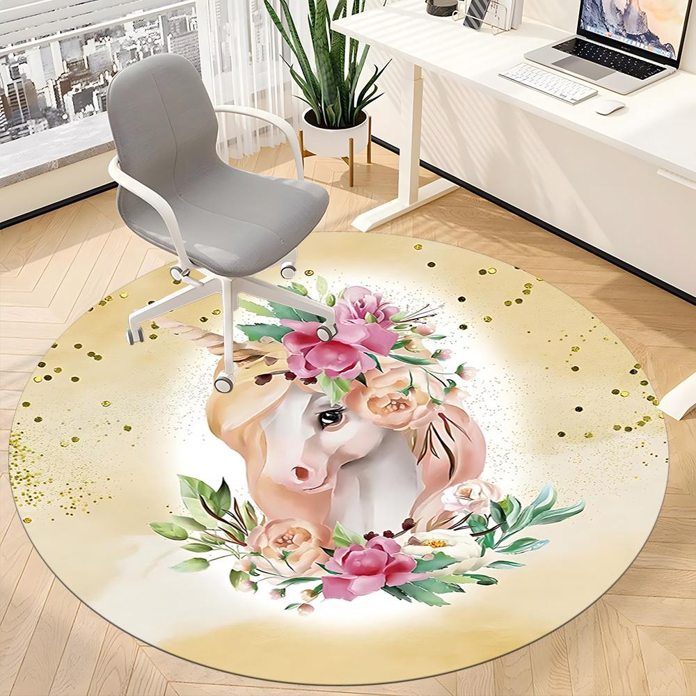 1pc Unicorn Fantasy Chair Carpet for Office, Non slip, Soft and Durable Office Rug