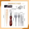 Leather Tool Kit,Leather Work Tools Supplies Portable Crafting Kit Grooving Edger for Sewing Wallets