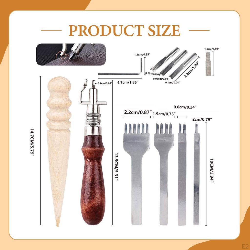 Leather Tool Kit,Leather Work Tools Supplies Portable Crafting Kit Grooving Edger for Sewing Wallets