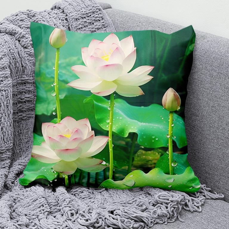 Car Living Room Sofa Cushion Cover Luxury Home Decoration Pillow Cover Chinese Style Lotus Koi Pattern