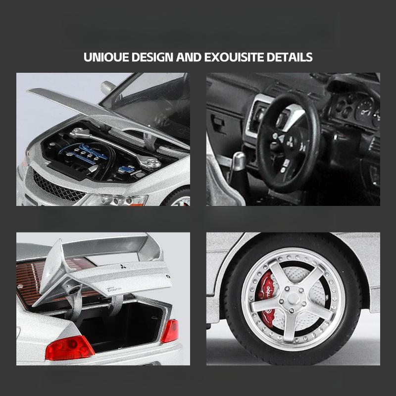 1:24 Lancer EVO IX EVO9 Alloy Racing Car Model Diecast Metal Toy Sports Car Model Sound and Light Simulation Kids Gift