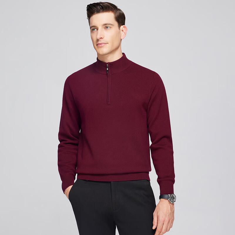 

Tuhuang Men s 2025 Autumn/Winter Half-Zip High-Neck Wool Sweater L
