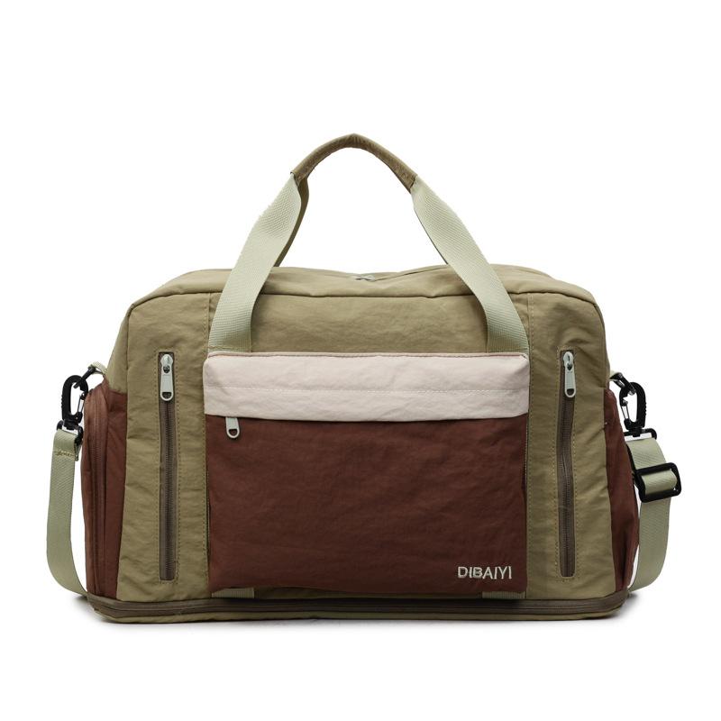 

Fashion travel bag, large capacity, women s portable and light business trip duffel bag, men s expanded messenger sports storage fitness bag зелений