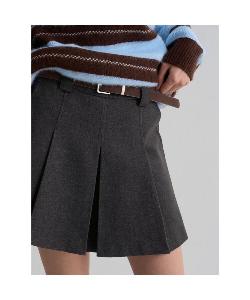 8SECONDS Suede Belted Skirt Ash