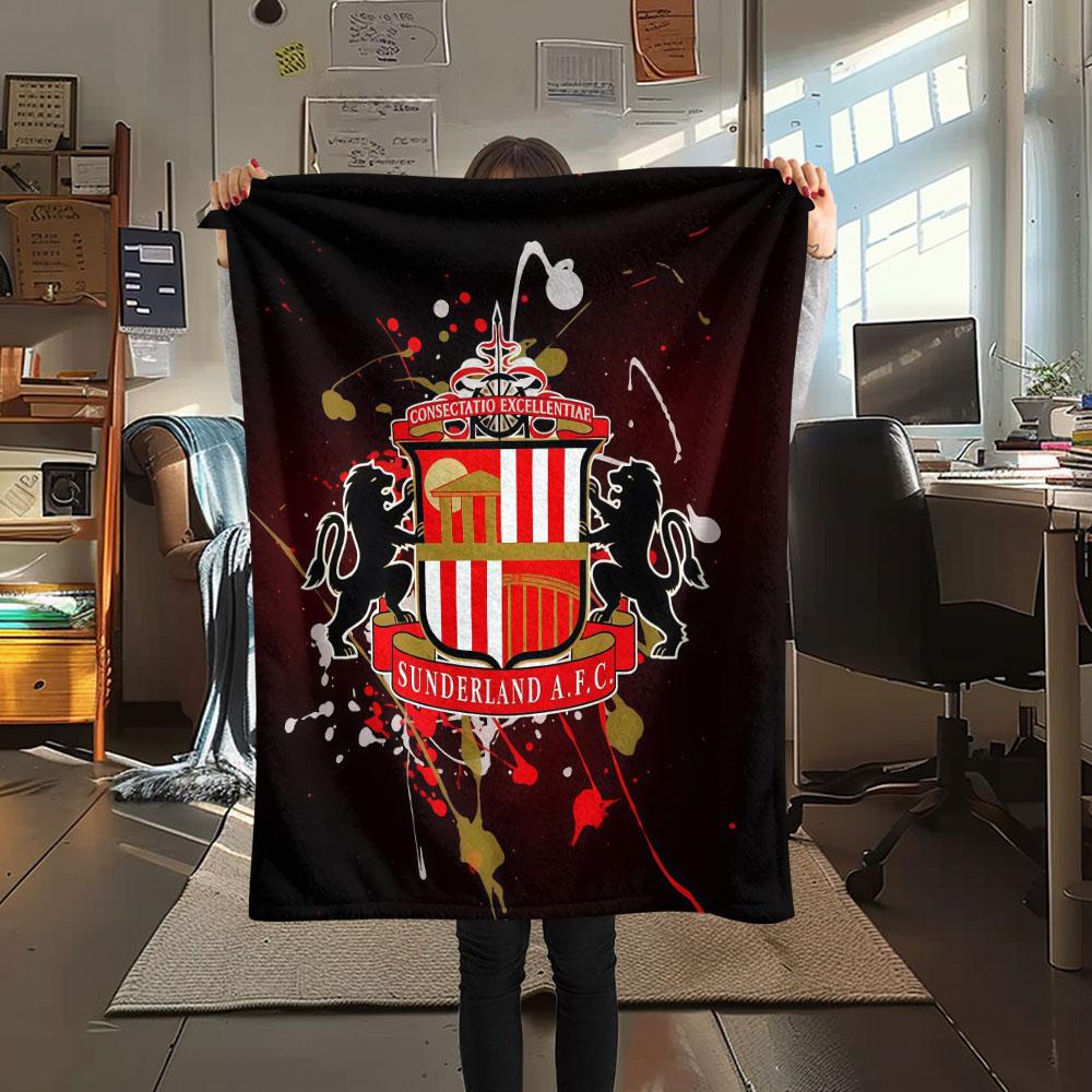 1PC Sunderland A .F Patterned Flannel Blanket Suitable For All Seasons for Home Decor Warmth and Comfort Gifts Holiday Present