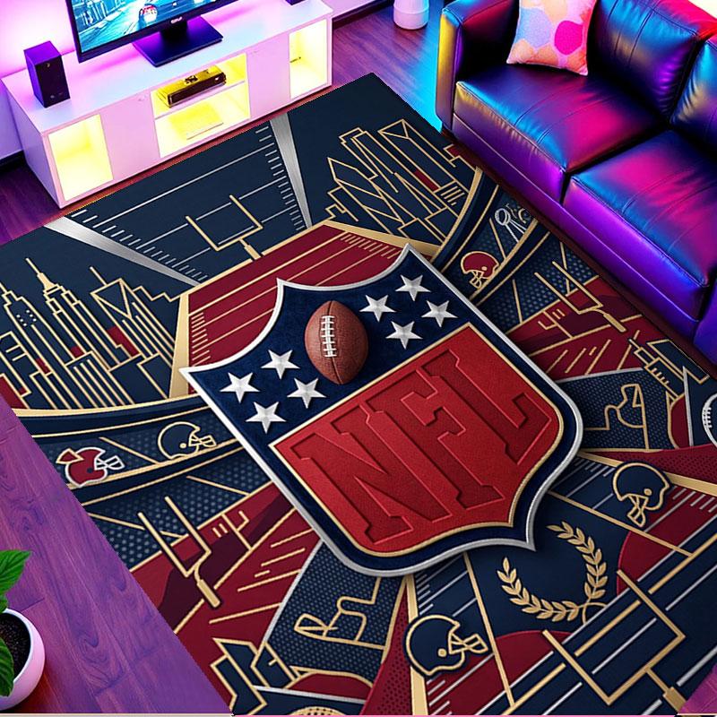 NFL Print Teppich, Waschbarer Bodenläufer, Für Eingangsbereich Studentenwohnheim Waschküche Büro Arbeitszimmer, Heimdekoration Geburtstags-Weihnachtsgeschenk