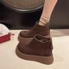British Style Thick Soled Chimney Boots for Women in Winter 2026, with Added Fleece Insulation Zipper Short Leg Boots for Women