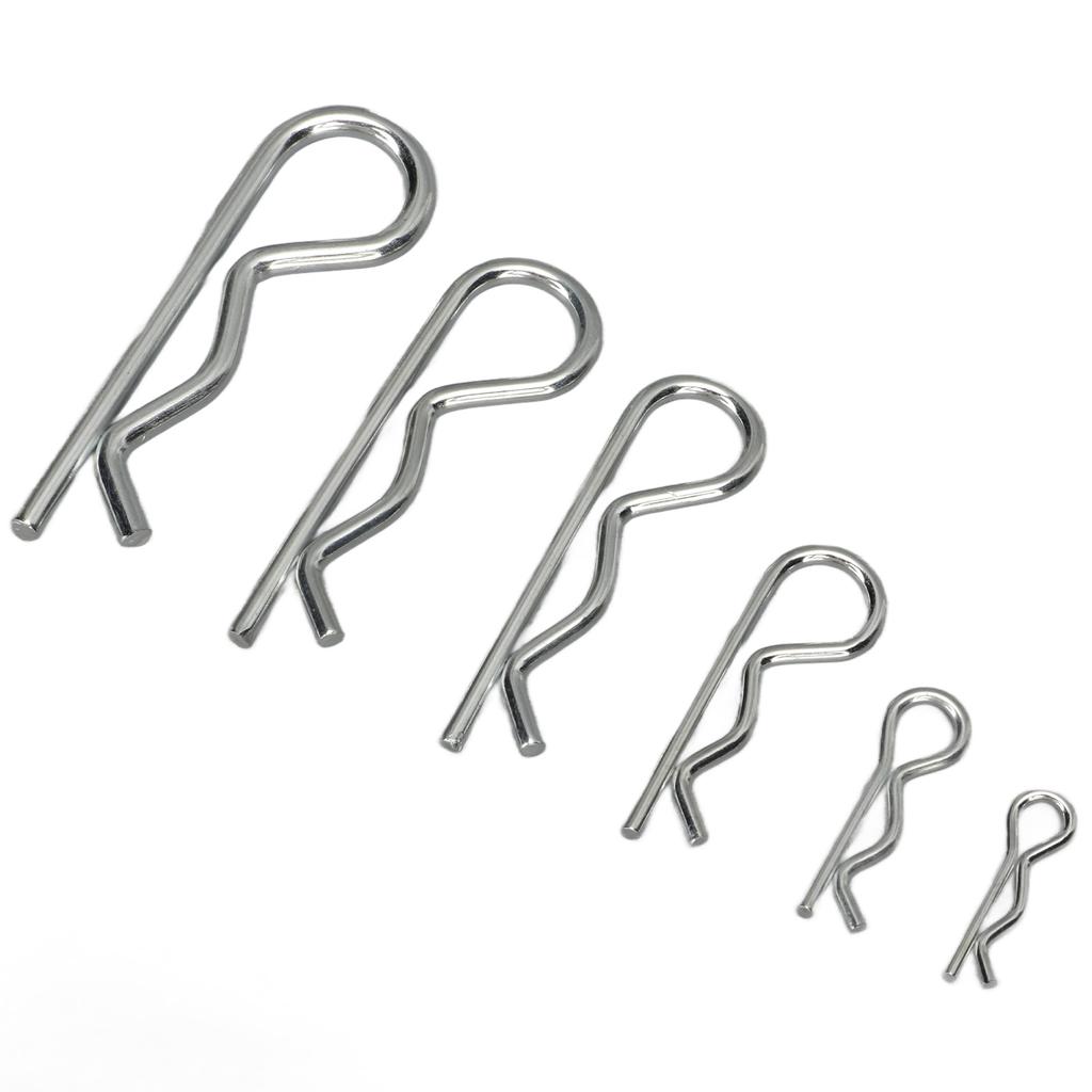 100PCS R Clip Assortment Kit Carbon Steel Hairpin Retaining Pin Clip M1 M1.2 M1.5 M1.85 M2 M2.5
