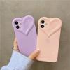 3d Love Heart Cute Phone Case For Iphone 14 11 12 13 Pro Max X Xr Xs 7 8 14 Plus Candy Color Solid Soft Silicone Tpu Back Cover
