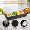 Fruit, Veggie, Condiment Caddy with Lid Dispenser Tray Plastic Garnish Station for Bartending & Serving Taco,Topping Organizer for Restaurant Supplies