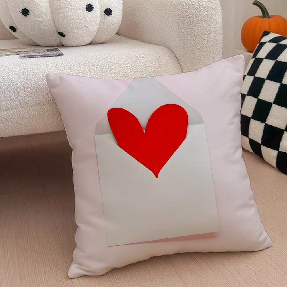 Artistic Romantic Valentines Day Love Cushion Cover Throw Pillow Cover Hidden Button Durable Polyester Chair Cushion
