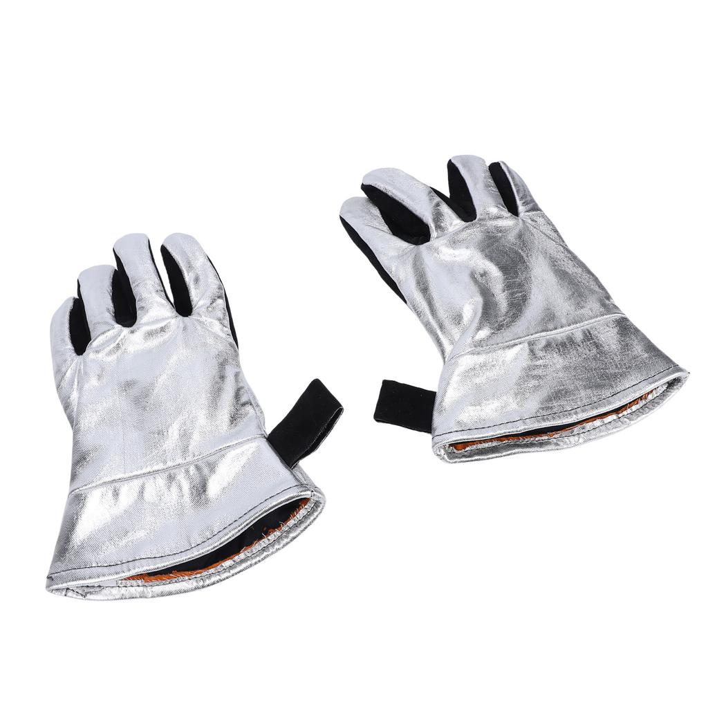 Welding Gloves Cowhide Leather Heatproof Fireproof Barbecue Gloves for BBQ Grill Fireplace Industrial