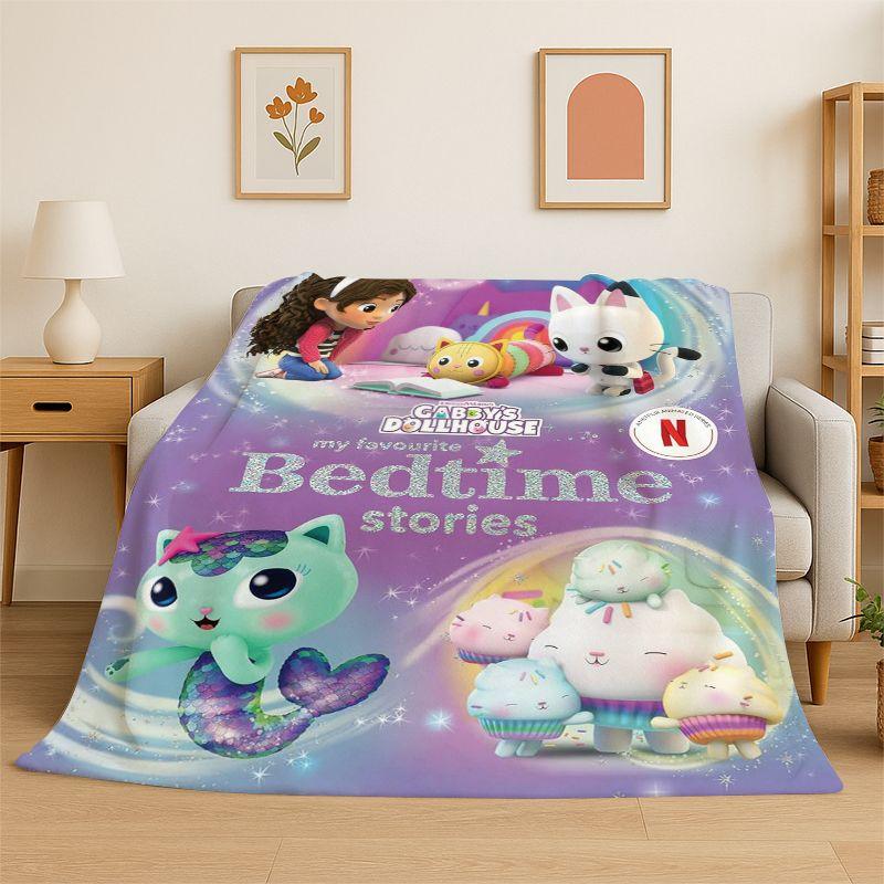 Cute Gabbys Dollhouse Cartoon Girl Soft Flannel Throw Blanket,Warm Cozy Blanket for Bed,Couch,Sofa,Bedroom,Living Room,Picnic
