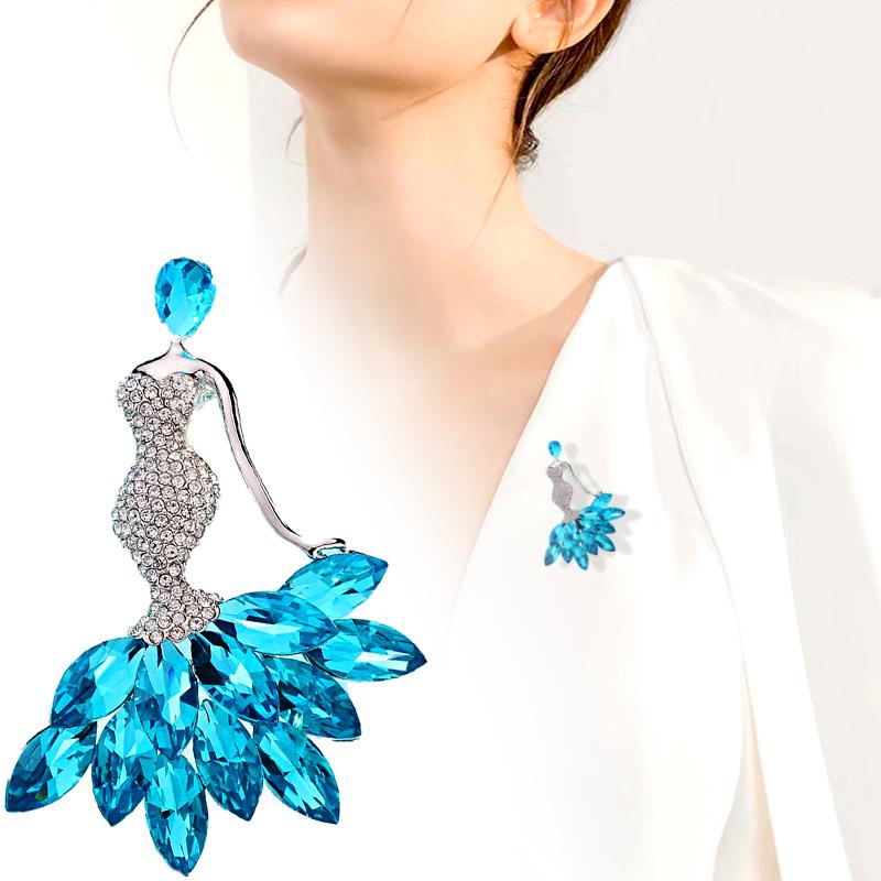 

1 шт. корсаж Русалка хрустальные украшения благородные элегантные броши со стразами вечерние брошь на булавке подарок