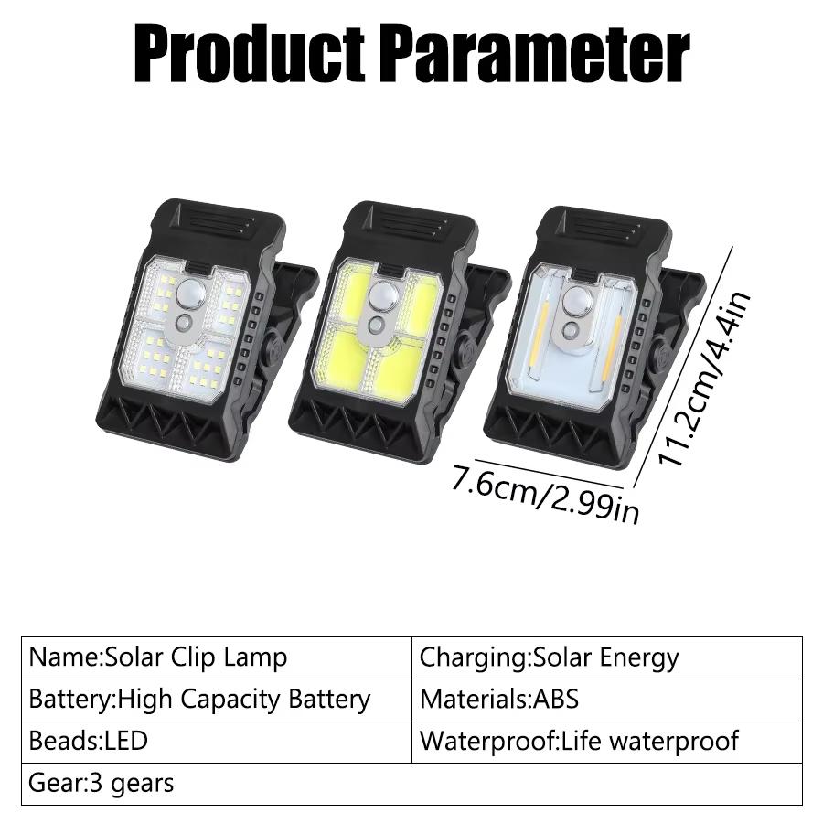 LED Solar Clip Light Portable Waterproof Body Sensor Lamp Courtyard Garden Lamp Patio Home Wall Lights For Outdoor Camping