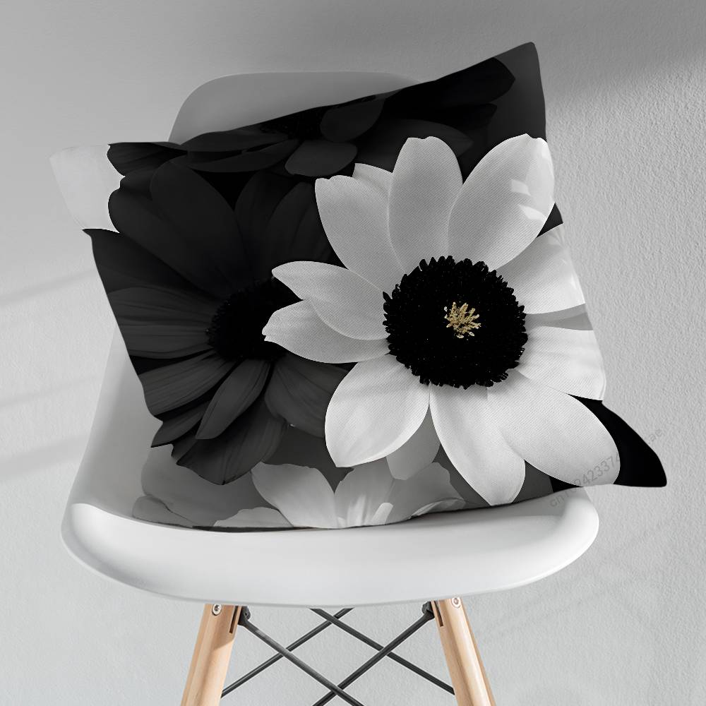 Abstract Art Black White Pillow Over Living Room Sofa Cushion Cover Home Decoration Bedroom Room Bed Pillow Cover