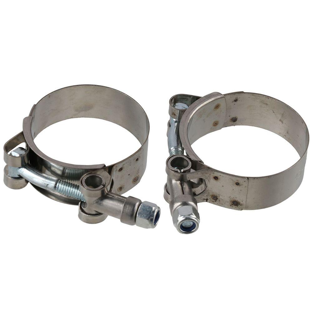 2 Pcs 1.5 Inch Stainless Steel T-Bolt Hose Clamps, Clamp Range 43-49mm for 1.5" Hose ID