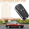 4 Button Key Fob Keyless Entry Remote Shell Case Replacement for Chevy Cruze Equinox Camaro Impala Malibu Sonic Buick Regal Verano Encore Lacrosse