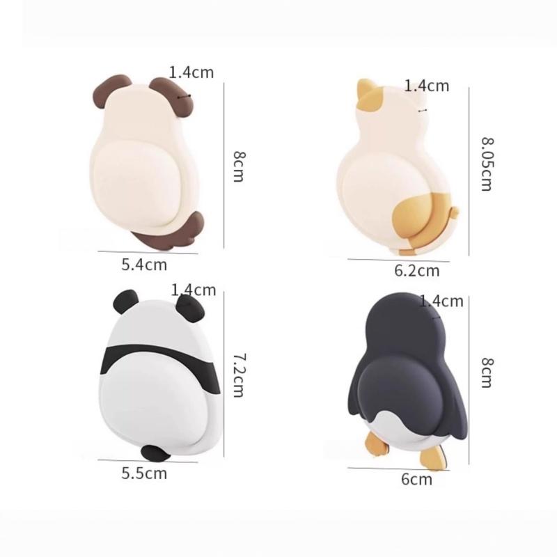 4 stk Kæledyrsdørstopper 3D Hund Kat Pingvin Panda Anti-kollision Selvklæbende Stødpude Til Møbler Dørholder Hjemmeforbedring