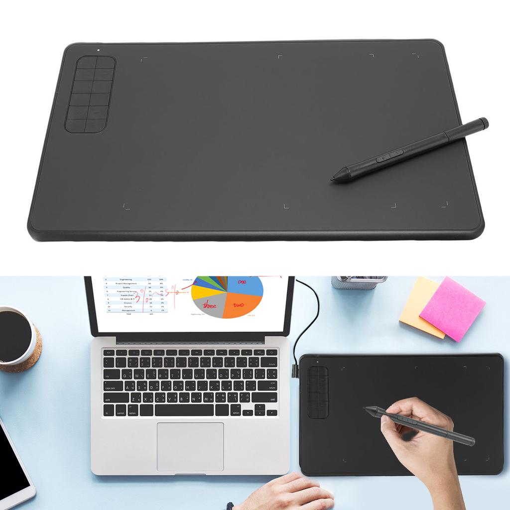 Graphic Dra g Tablet, 10 X 6 Inch Large Dra g Tablet with 12 Hot Keys, 8192 Pressure Sensitivity Pen, Digital Art Tablet for Writing Design Online