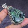 Natural Ruby Zosite Gemstone 925 Sterling Silver Jewelry Pendant 2.36" ETC-14589
