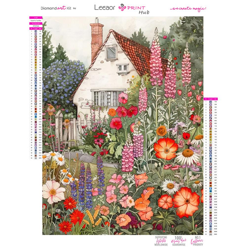 Flower 5D DIY Diamond Painting Landscape Diamond Embroidery Cross Stitch Set Full Round Diamond Mosaic Home Wall Decoration Gift