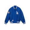 New Era Ss24 Mlb Série de Seul Los Angeles Dodgers Manga Longa Listrado Zíper Logo Camisa de Beisebol Jersey Unissex Azul 14358747
