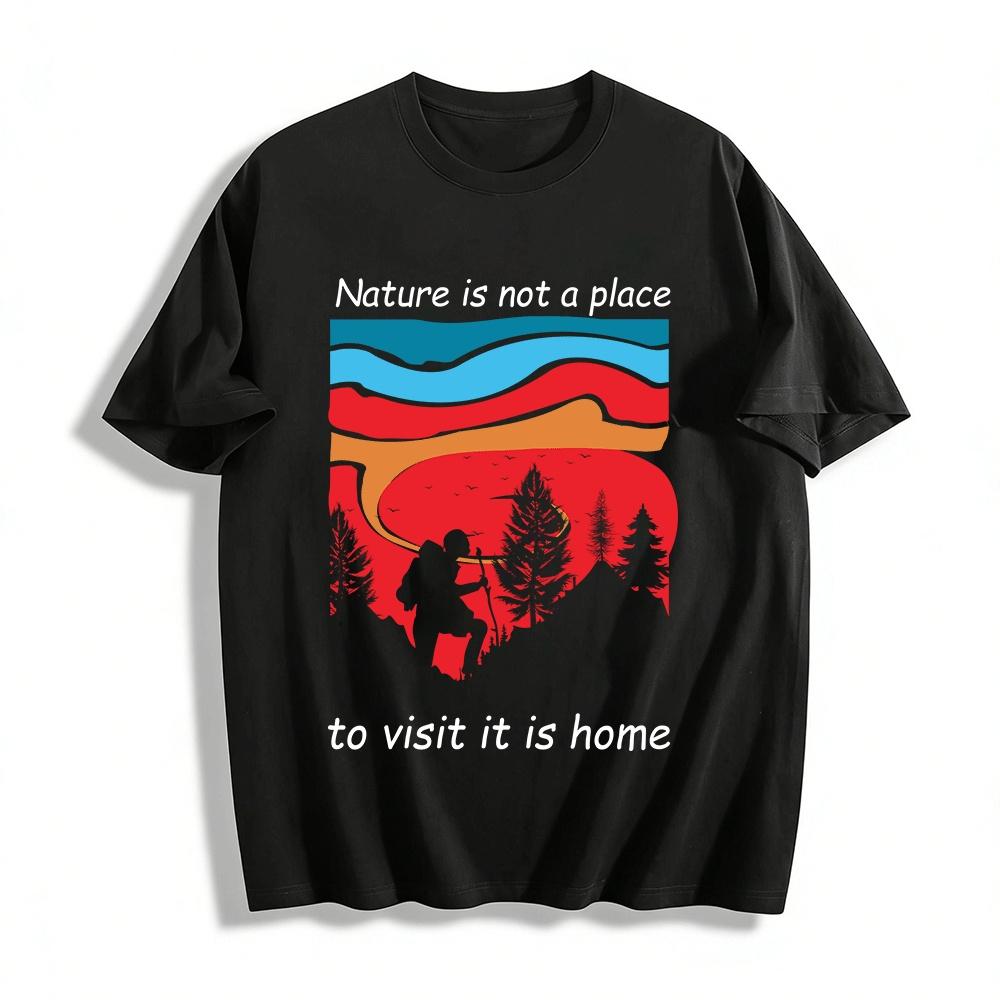 

Outdoor Hiking Print Casual T-Shirt Breathable Camping Top For Men Women Pure cotton T-shirt XXS