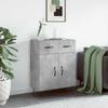Vidaxl Cabinet, Concrete Grey, 69.5X34X90 Cm, Wood-Based Material