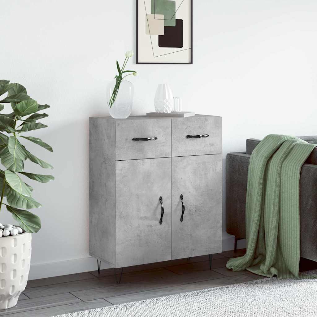 Sideboard Concrete Grey 69.5 x 34 x 90 cm Wood Based Panel