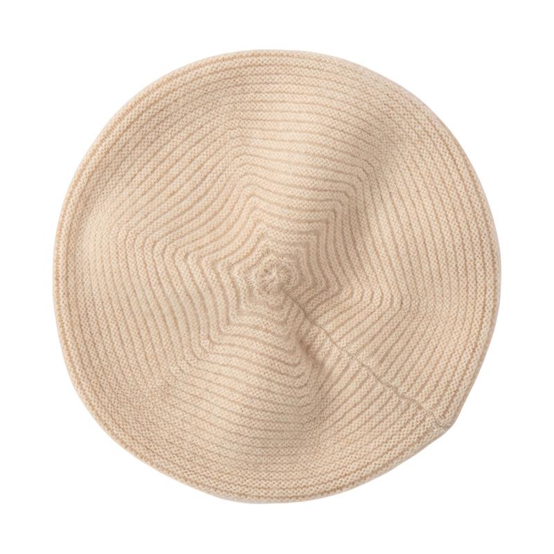 Women's Cashmere Knit Bucket Hat - Thick Autumn & Winter Wool Beret Wrap Cap