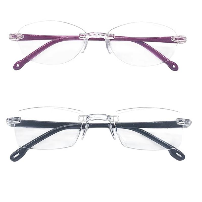 

Y2K Harajuku Rimless Glasses Women Transparent Rectangle Shades Eyewear Blocking Glasses Frameless Anti-blue Optical Eyeglass