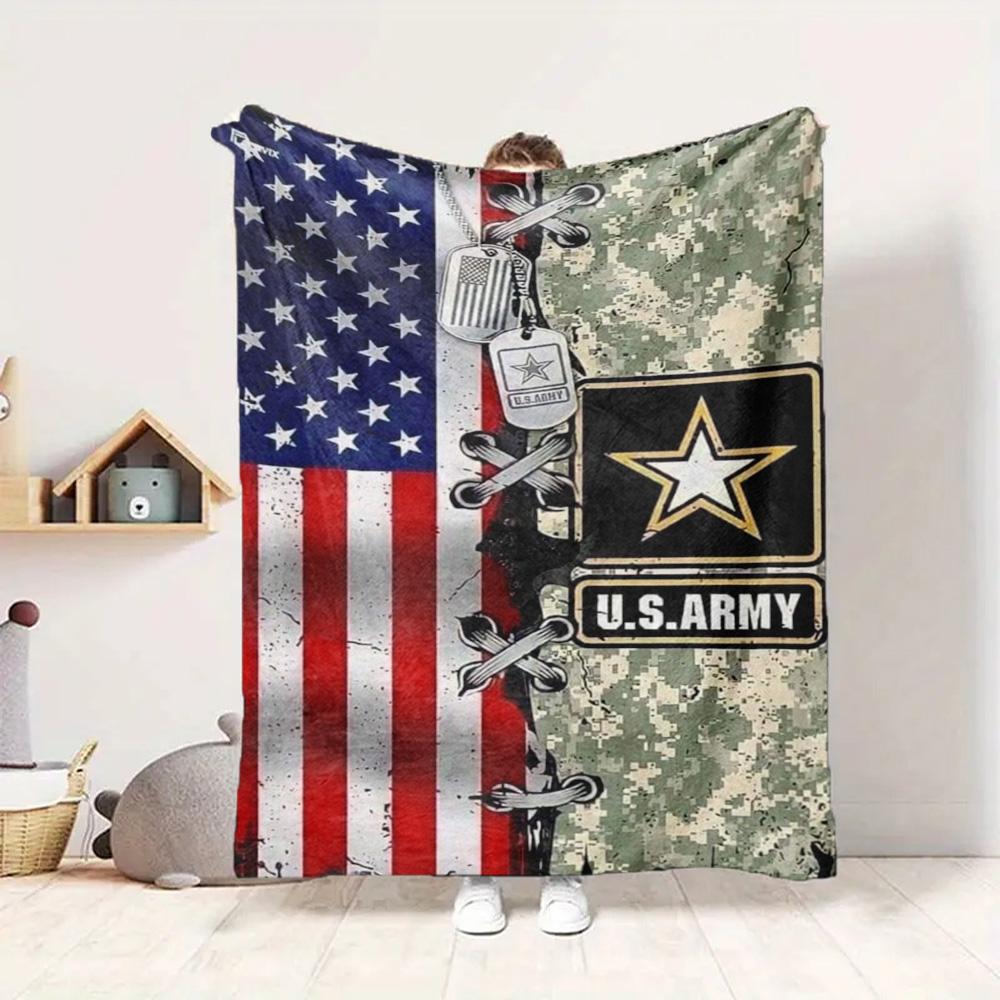 Army Pride Flannel Blanket Throw Blanket Soft Warm Sofa Bed Camping Car home Decor Unique Christmas Gift C9301515