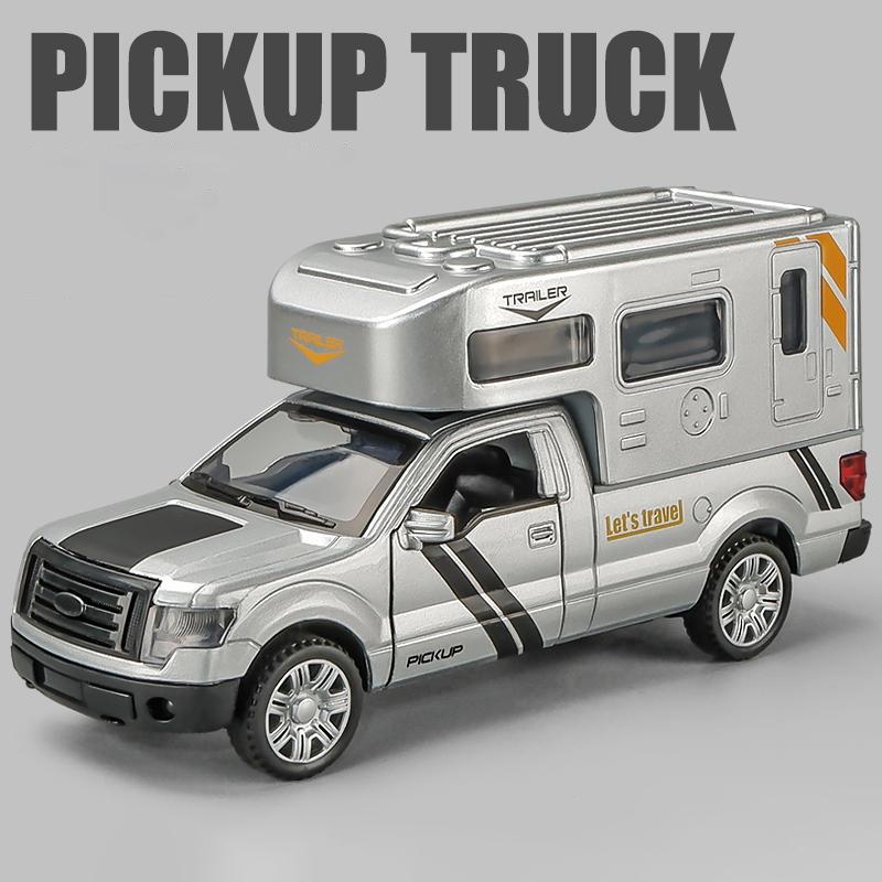 

1/32 Ford F150 RV Pickup Truck Alloy Dig литая игрушечная модель автомобиля со звуком и светом детские игрушки коллекционные предметы подарок на день рождения серебряный