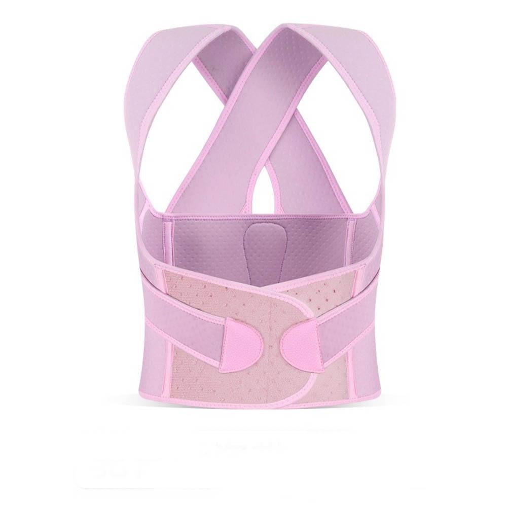 

Полная поддержка спины Корректор осанки Бандаж для верхней части спины Коррекция сколиоза Работа в офисе M розовый