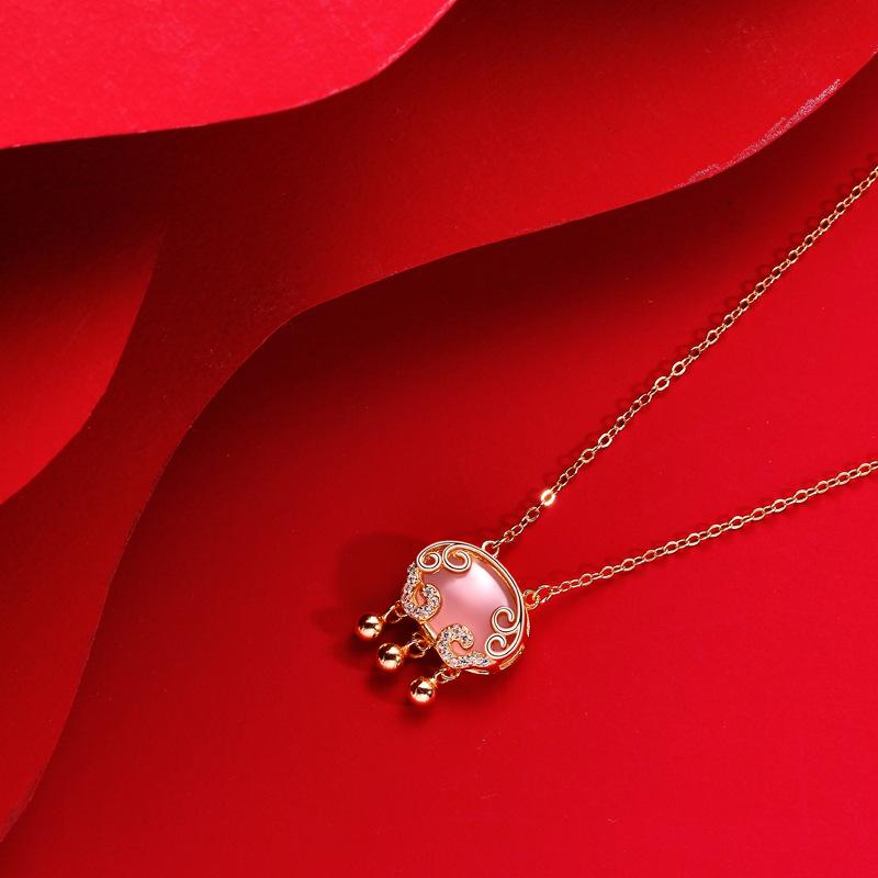 

Ожерелье с замком Xiangyun Ruyi, женское, Guochao, ретро, новый китайский, с замком с длинной жизнью, новогодний подарок