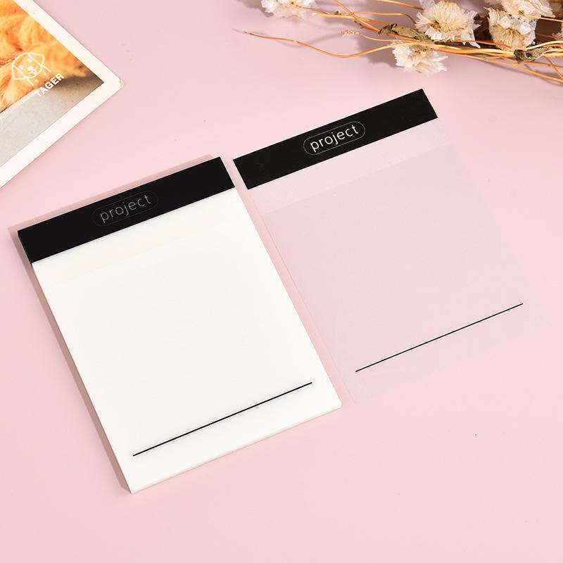 50Sheets Blank Grid Transparent Sticky Note Pads Waterproof Self-Adhesive Memo Notepad School Office Supplies Stationery planner