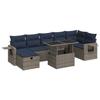 VidaXL Garden Lounge Set 8pcs with Grey Cushions Wicker, Outdoor Sofa Set, Garden Furniture 3327871