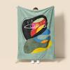 Morandi-Farbdecke Abstraktes Botanisches Graffiti-Design Skandinavische Minimalistische Sofadecke Café Zuhause Zweifacher Verwendungszweck