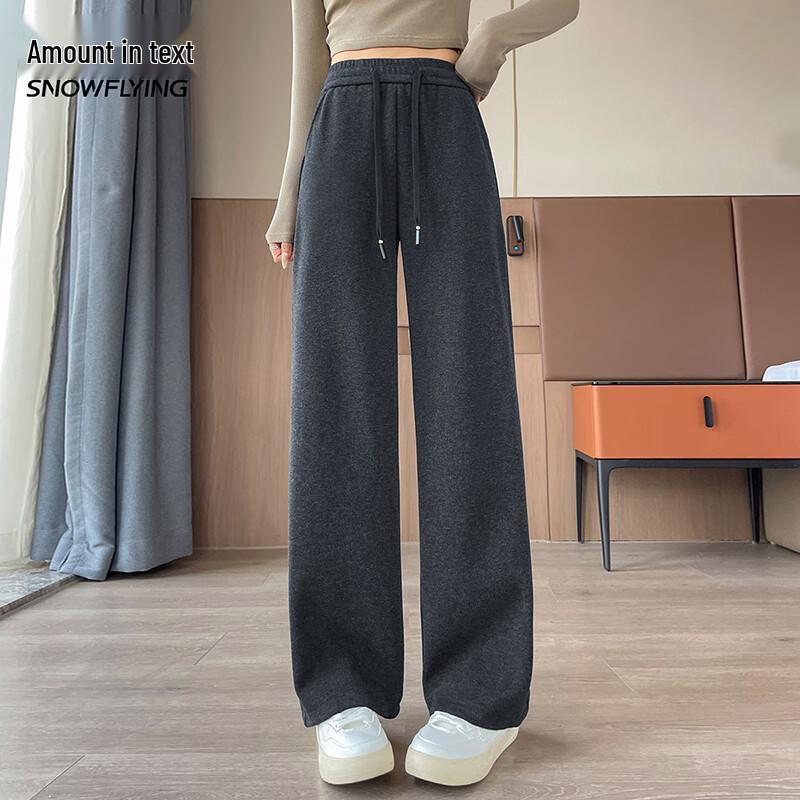 XueZhongFei Women's High-Waist Straight Leg Casual Pants