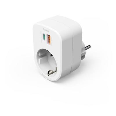 Compact Power Strip - - 3 Sockets - 1 USB-C PD - 1 USB-A - 30 W - White - Rectangular - 5.1x7.5x0.1 Cm - Lightweight