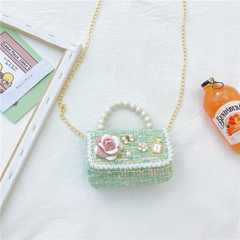 Charming Cartoon Princess Sequin Handbag Cute Mini Purse For Girls Pu Leather