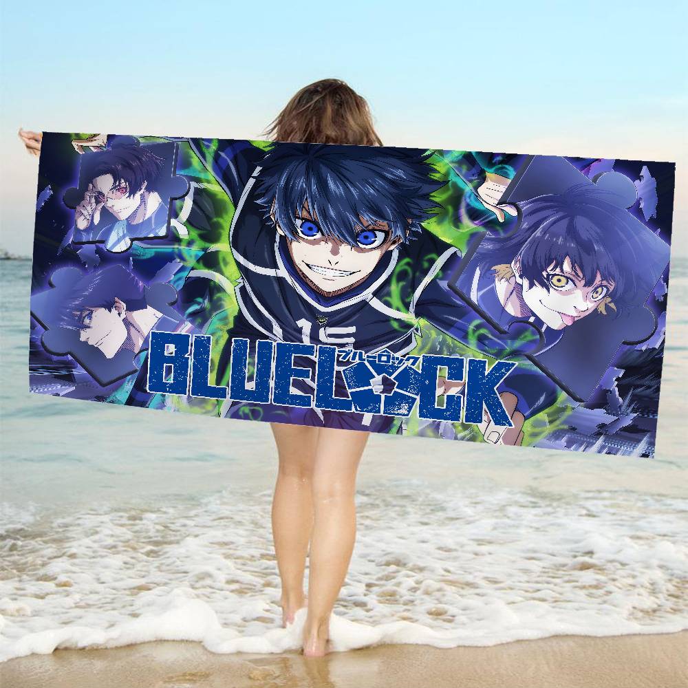 Japan Cartoon Anime B-Blue L-Lock Big Microfiber Beach Towels Quick Dry Sand Beach Towels Pool Towel for Travel Swim Pool Yoga