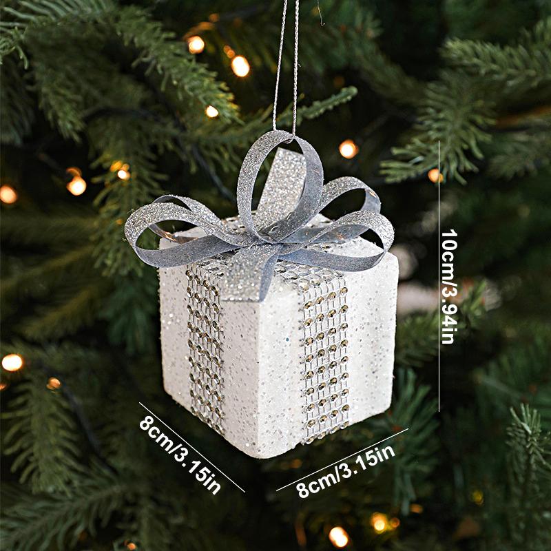 Luxury Silver Shining Christmas Tree Pendant & Drop Ornament Foamed Plastic  Christmas Ball Ornaments Home New Year Decoration