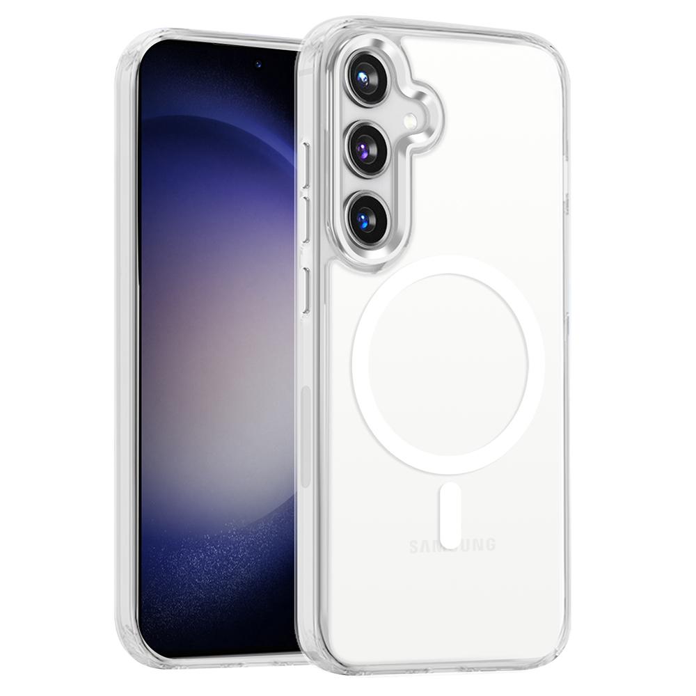 

For Samsung Galaxy S24+ Clear Case Shockproof PC+TPU Phone Cover Compatible with MagSafe Transparent