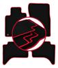Velours-Fußmatten mit rotem Rand für: Mitsubishi L200 V Offroad (2015-)