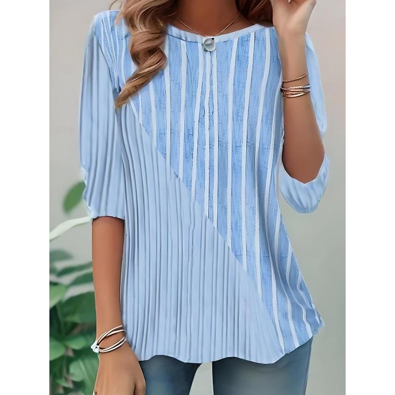 

Women s T shirt Long Sleeve Crew Neck Long Sleeve Elegant Vintage Round Neck Regular Tops S